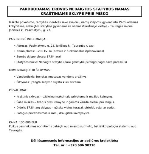 Namas Tauragės raj.
